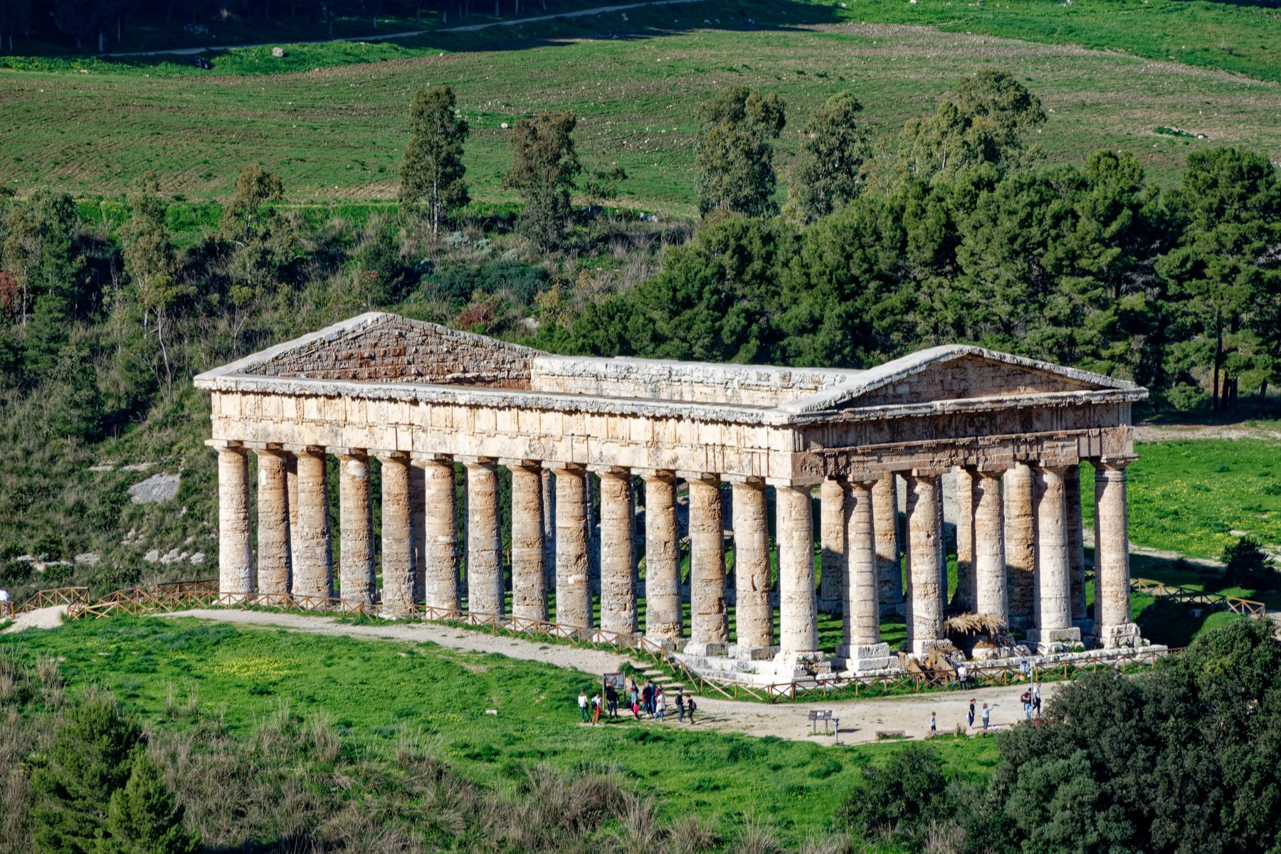 Ancient Doric temple of Segesta in the hills of western Sicily